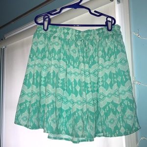 White & Blue/Green LA Hearts Skirt